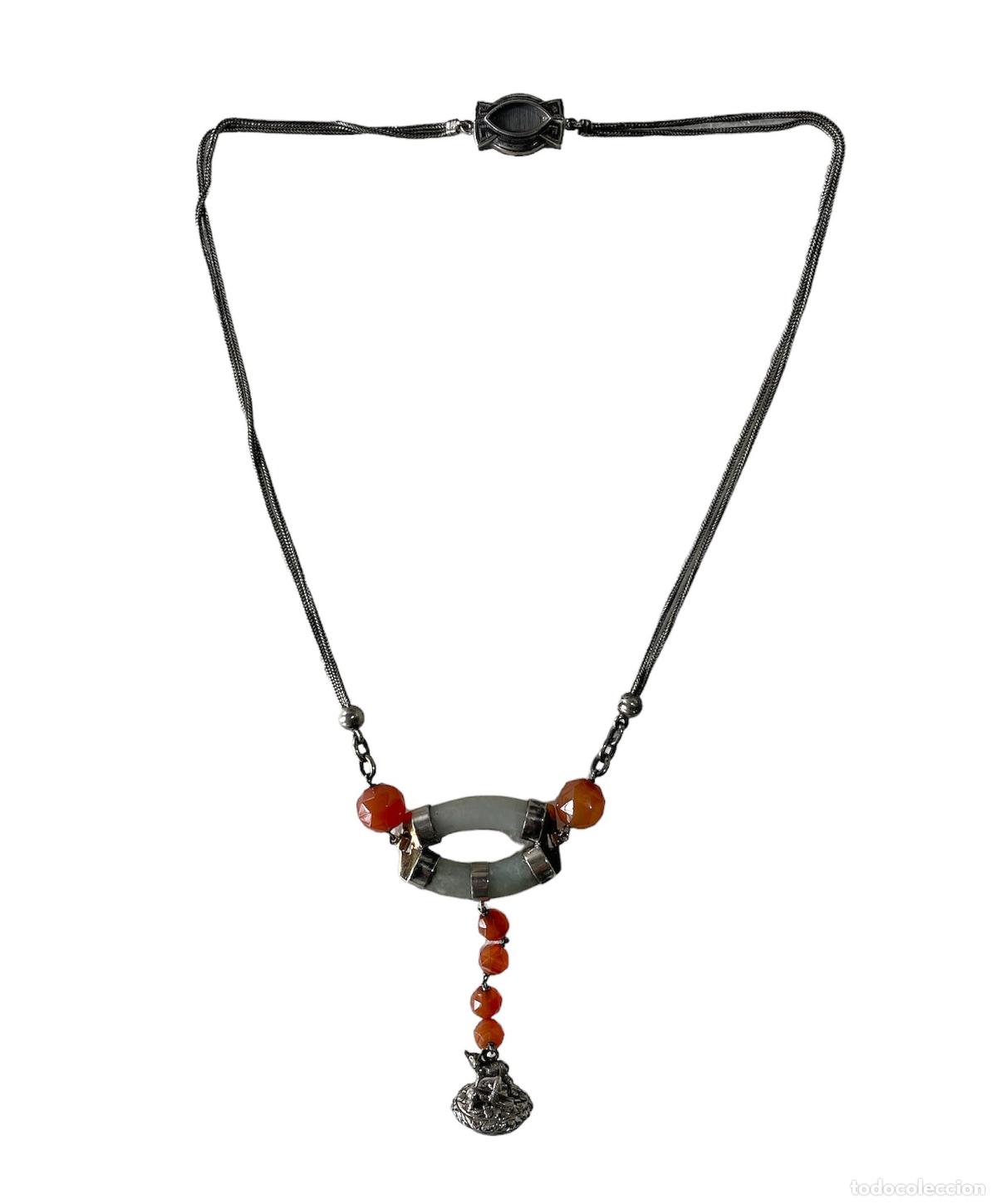 Jewelry: Collar de plata y oro; gomes