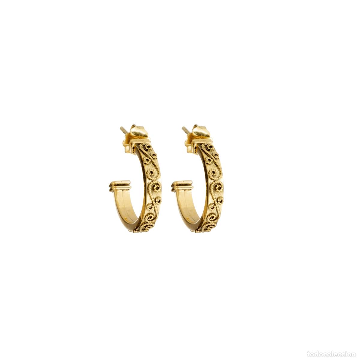 Joaillerie: Par de pendientes de oro de 19,2 quilates.