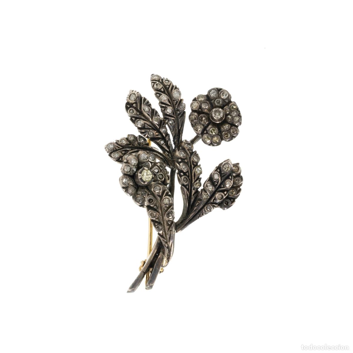Joyeria: Joyer&iacute;a - Broche tembloroso de plata, oro y diamantes - Siglo XIX