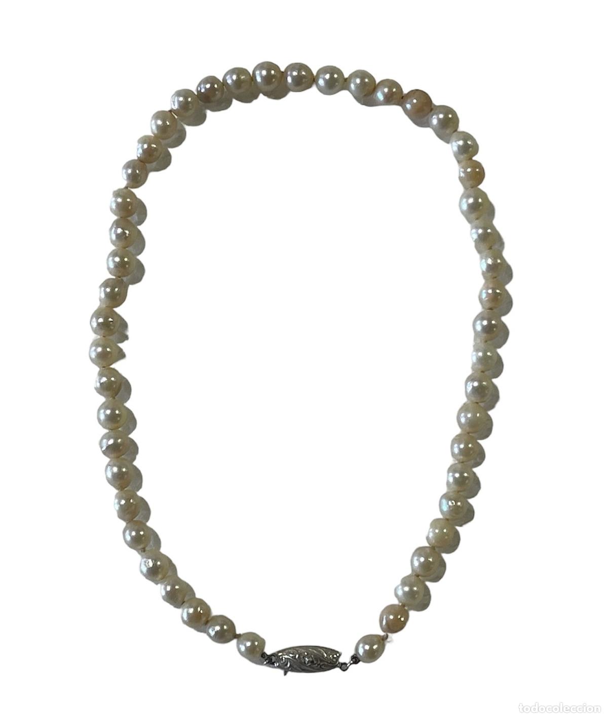 Joyeria: Collar de perlas de plata con cierre de plata. - Foto 1