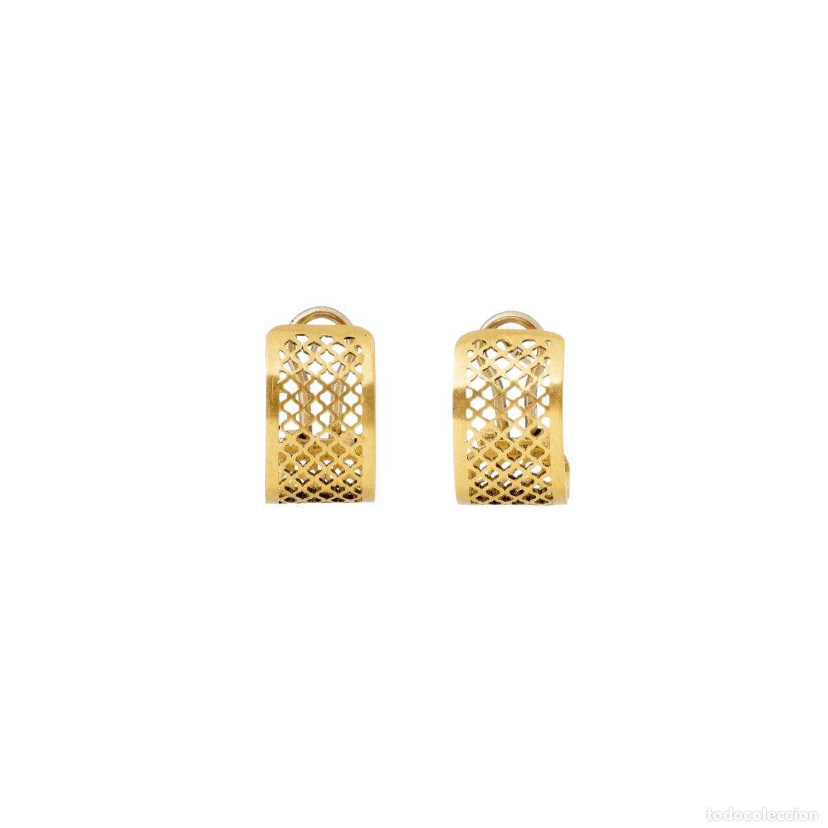 Joyeria: Par de pendientes de oro de 19,2 quilates. - Foto 1