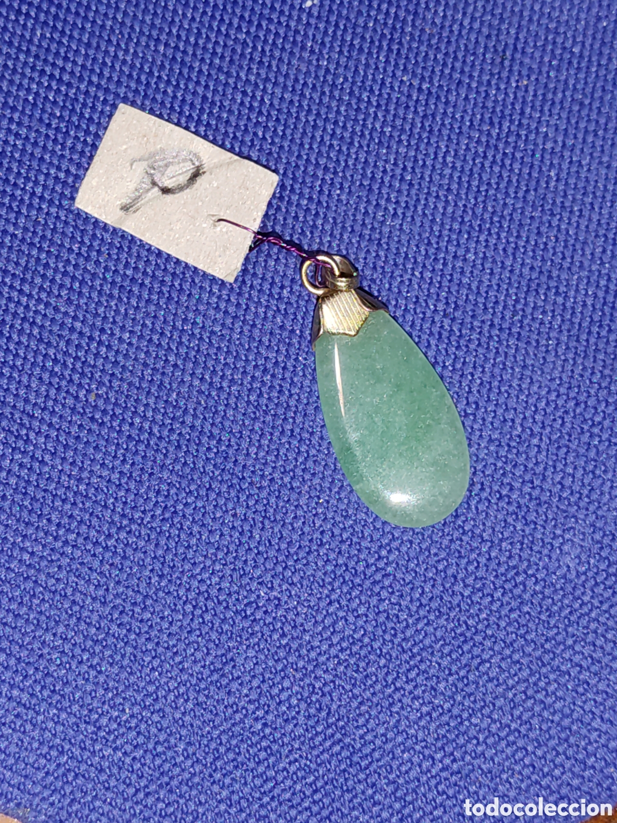 Joyeria: Colgante l&aacute;grima de jade verde.Vintage. *P*