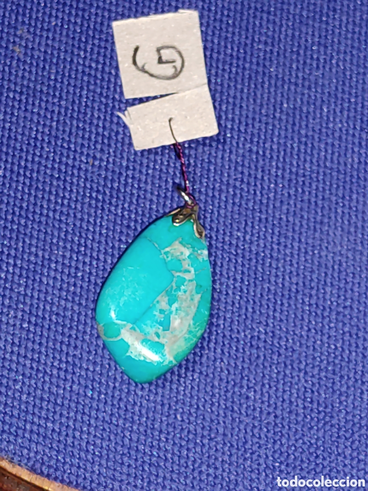 Joyeria: Colgante l&aacute;grima de turquesa natural.Vintage*G*