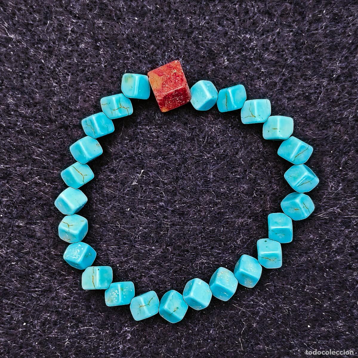 Joalharia: PULSERAS ELASTICAS DE TURQUESAS DADOS Y CORAL