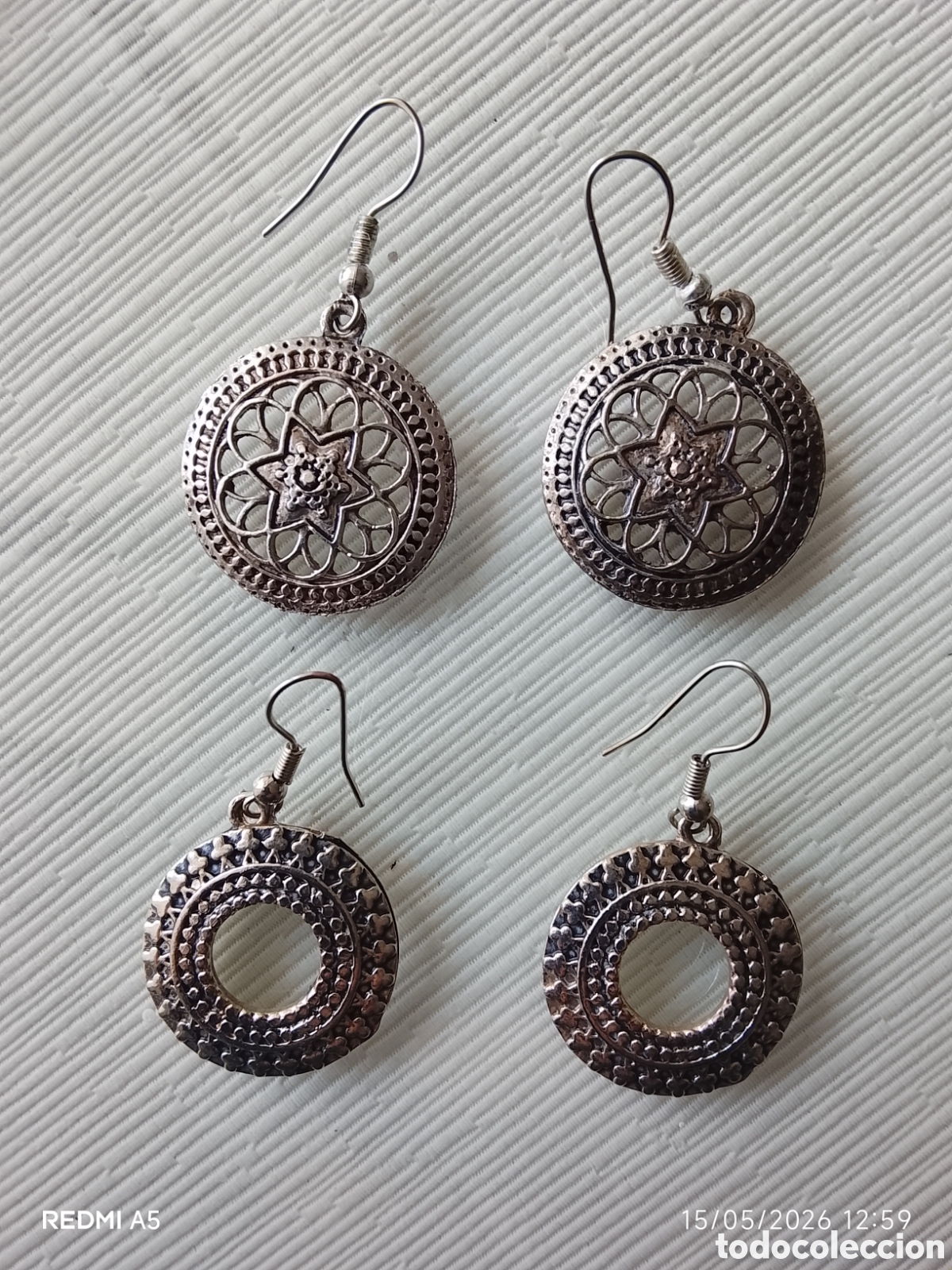 Joyeria: Par de pendientes vintage a&ntilde;os 70. - Foto 3