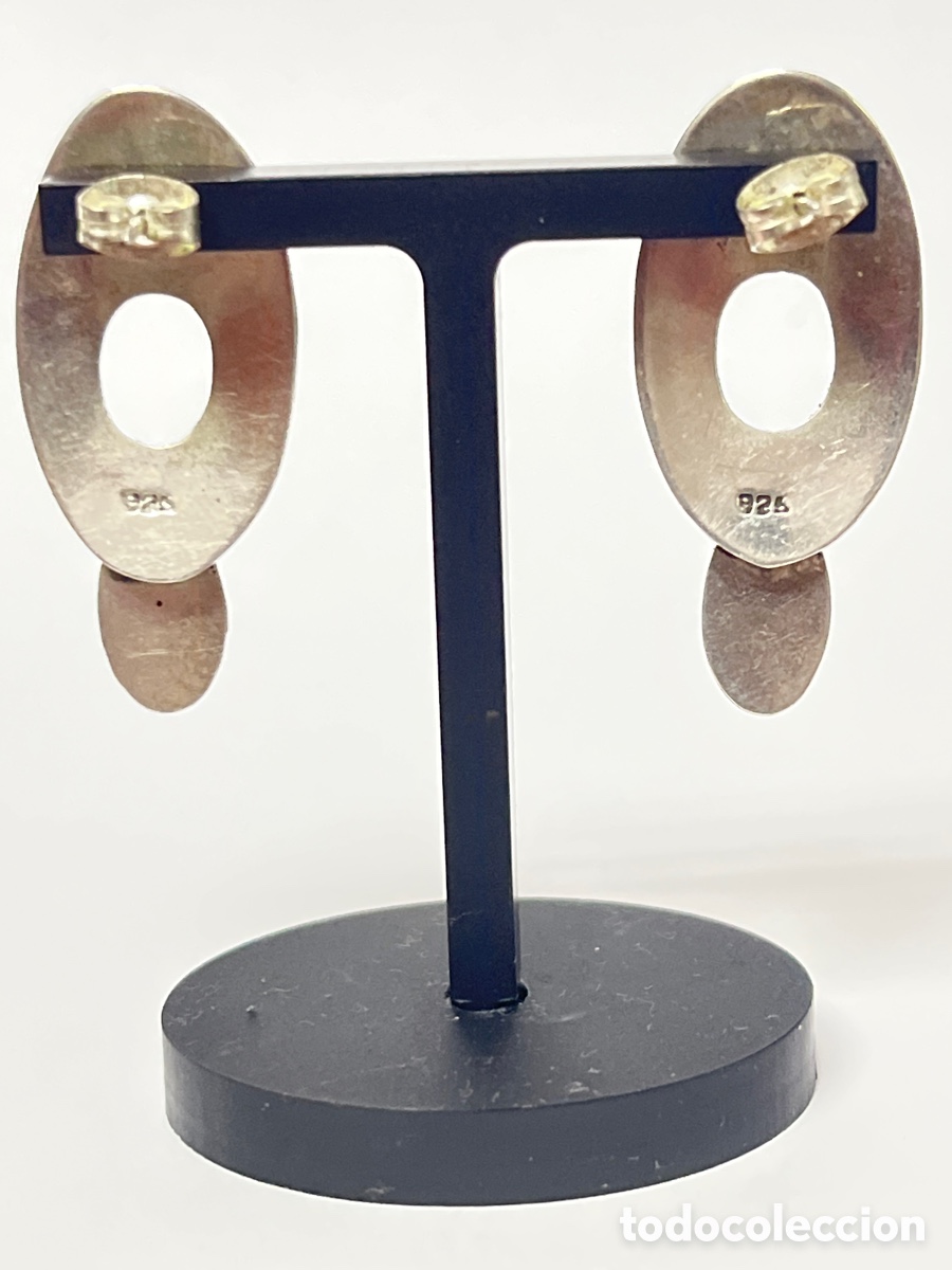 Joyeria: Pendientes de plata y malaquita /P448 - Foto 3