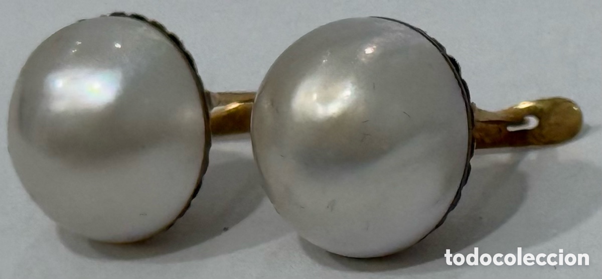 Gioielleria: ANTIGUOS PENDIENTES ORO AMARILLO 18K Y PERLAS MABE
