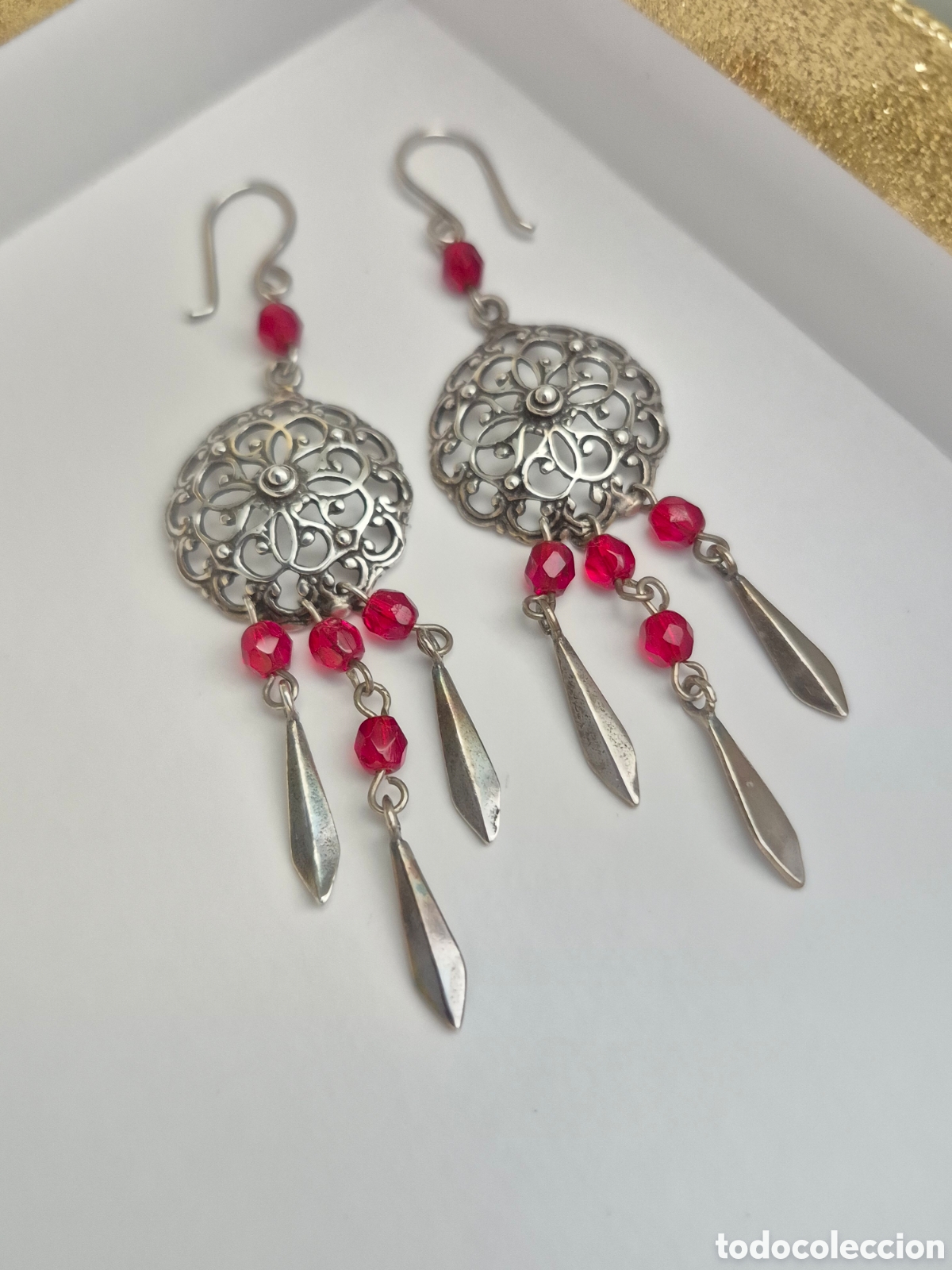 Schmuck: ESPECTACULARES PENDIENTES DE PLATA DE LEY Y AMATISTAS. REF S6 C JOY ACTUAL PENDIENTES