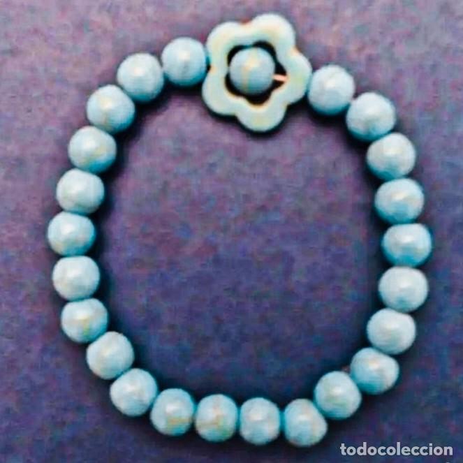 Gioielleria: PULSERA ELASTICA DE BOLAS DE TURQUESA 8 MM CON DIGET FLOR