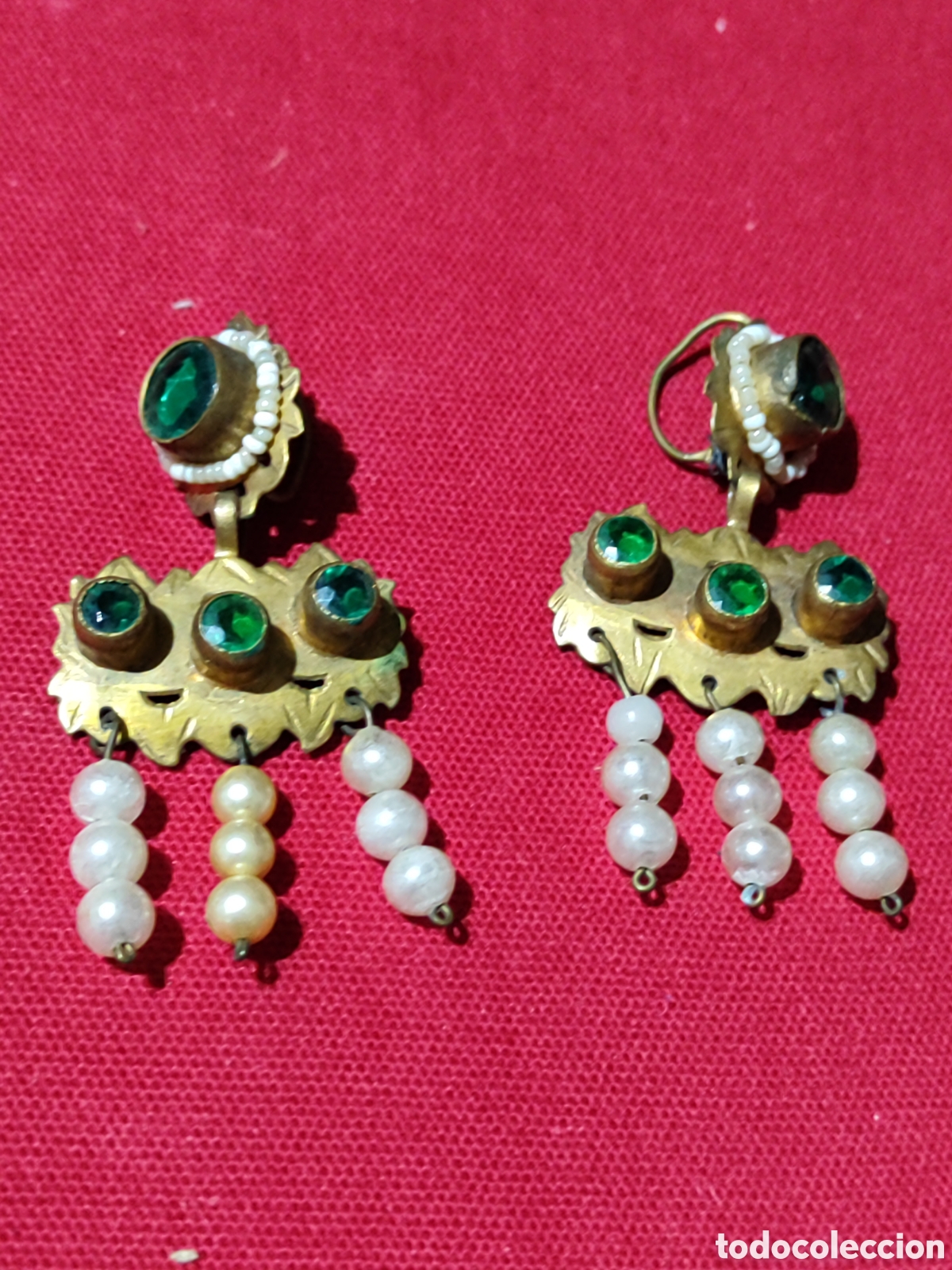 Joyeria: Antiguos pendientes de fallera o similar - Foto 2