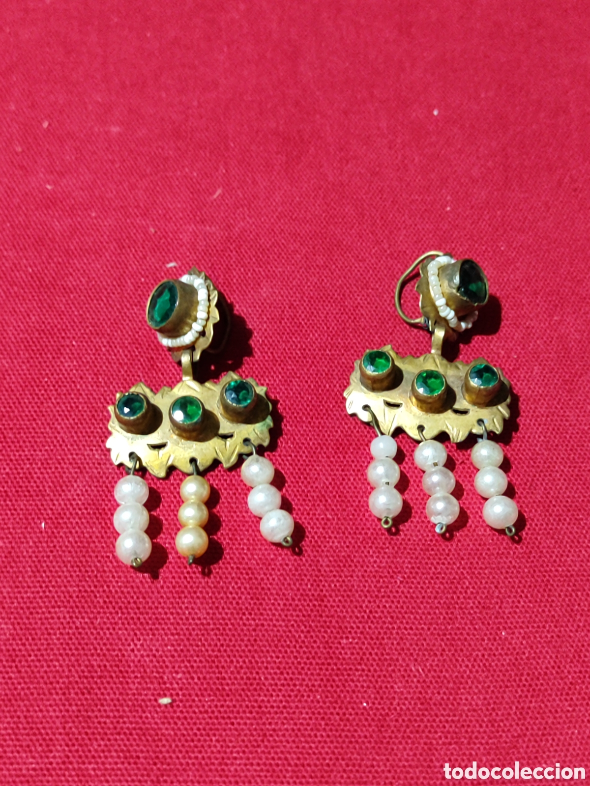 Joyeria: Antiguos pendientes de fallera o similar - Foto 1