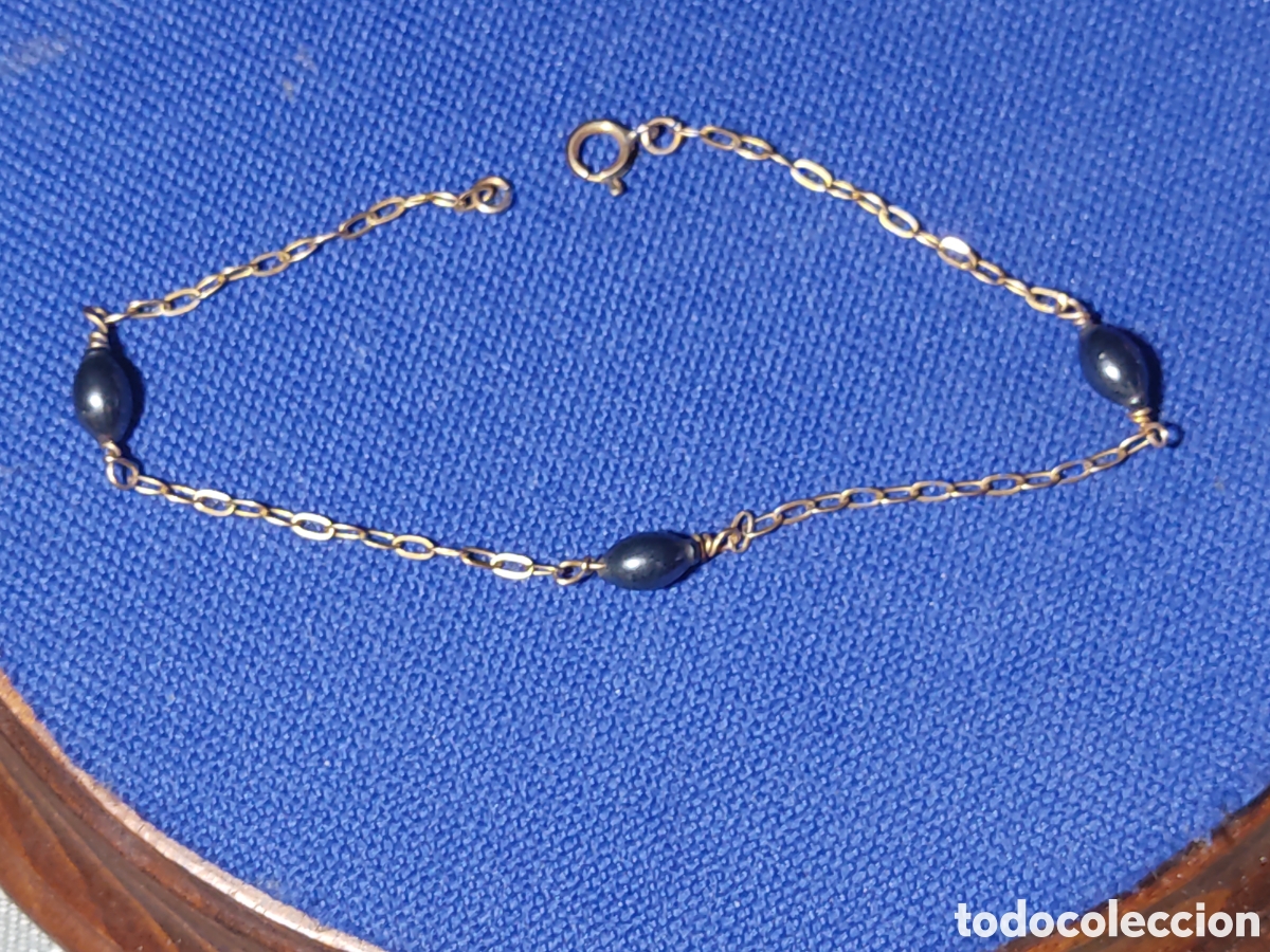 Joyeria: Pulsera con cuentas de Hematita.Vintage.