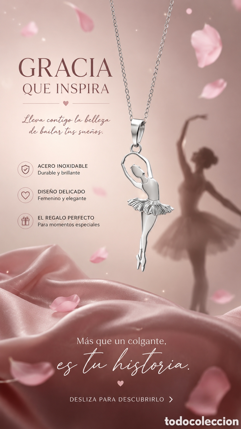 Joyeria: Colgante bailarina en plata de 1&deg;ley