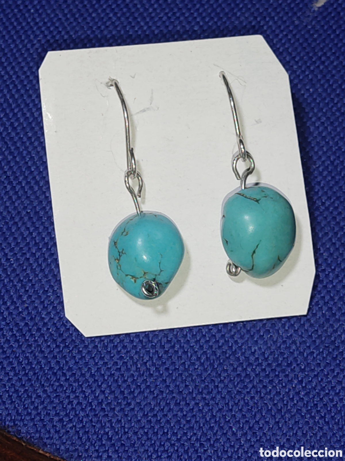 Joyeria: Pendientes de turquesa y plata.Vintage. - Foto 2