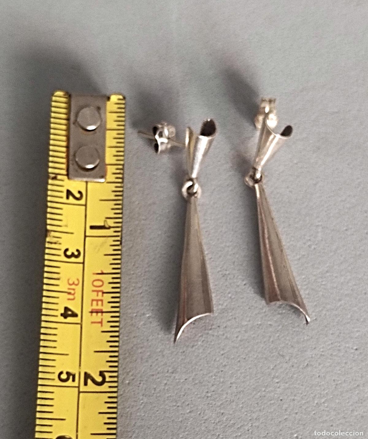 Joyeria: Pendientes largos de plata de ley, cierre de presi&oacute;n. - Foto 3