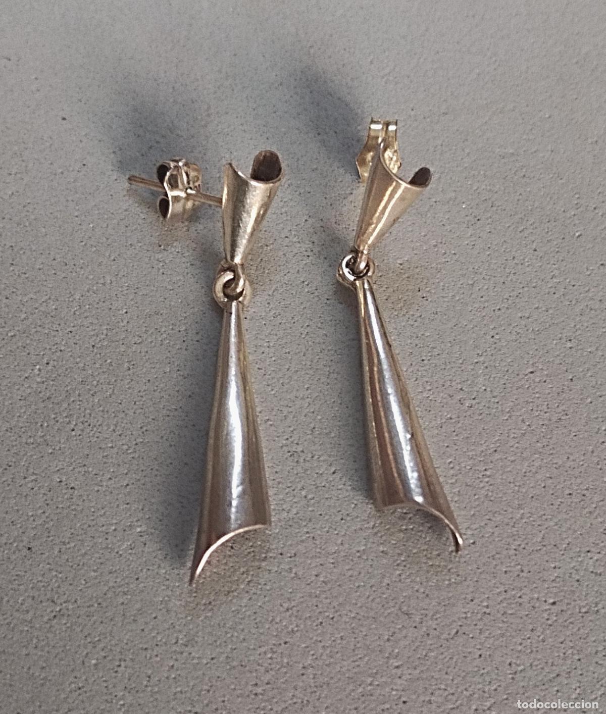 Joyeria: Pendientes largos de plata de ley, cierre de presi&oacute;n. - Foto 4