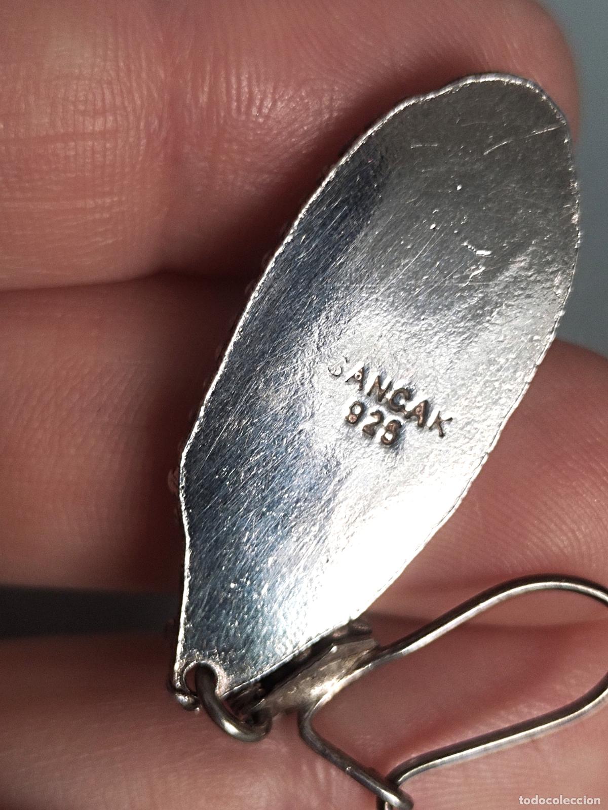 Joyeria: Pendientes largos de plata de ley contrastada, con piedra azul. - Foto 3
