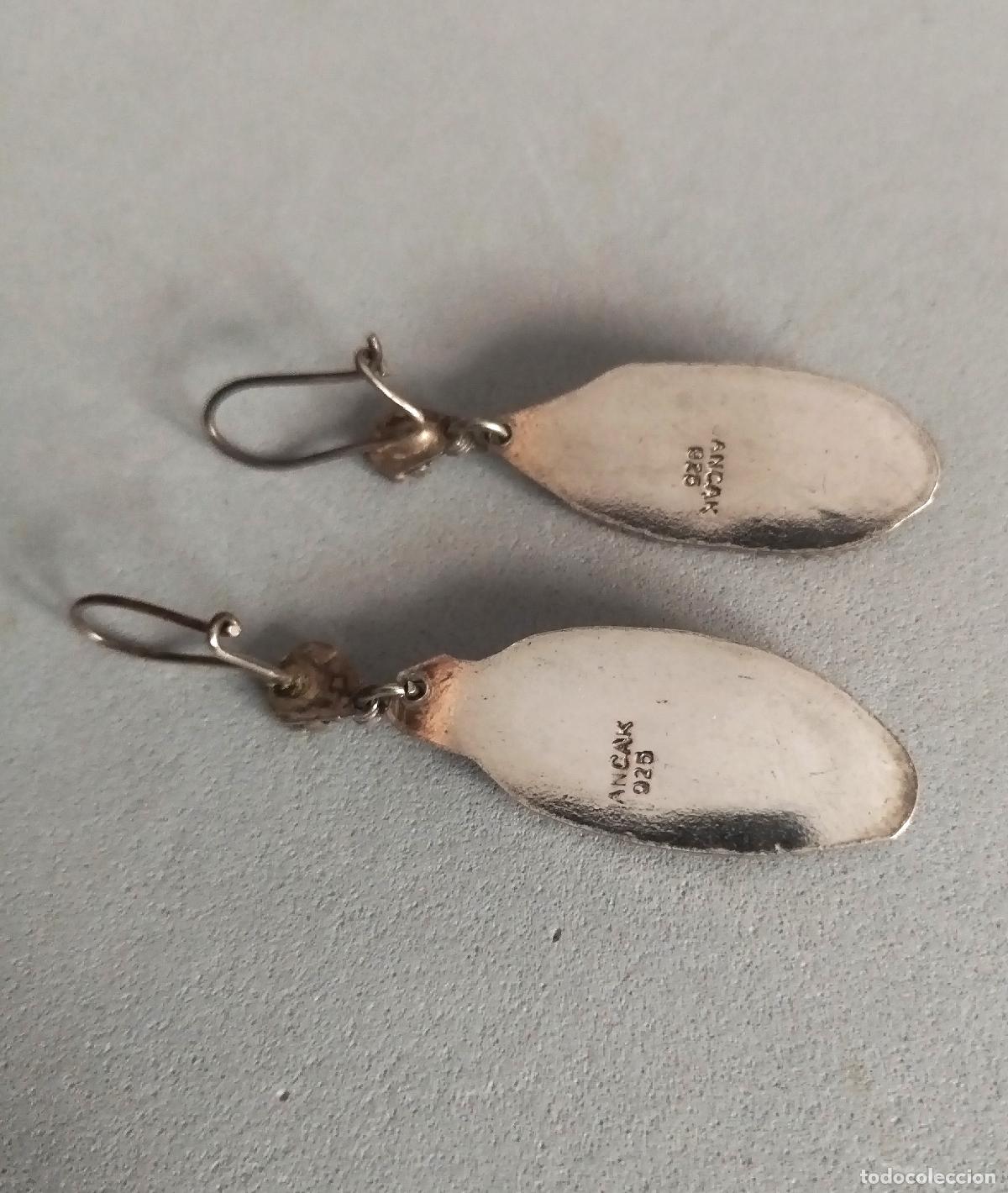 Joyeria: Pendientes largos de plata de ley contrastada, con piedra azul. - Foto 5