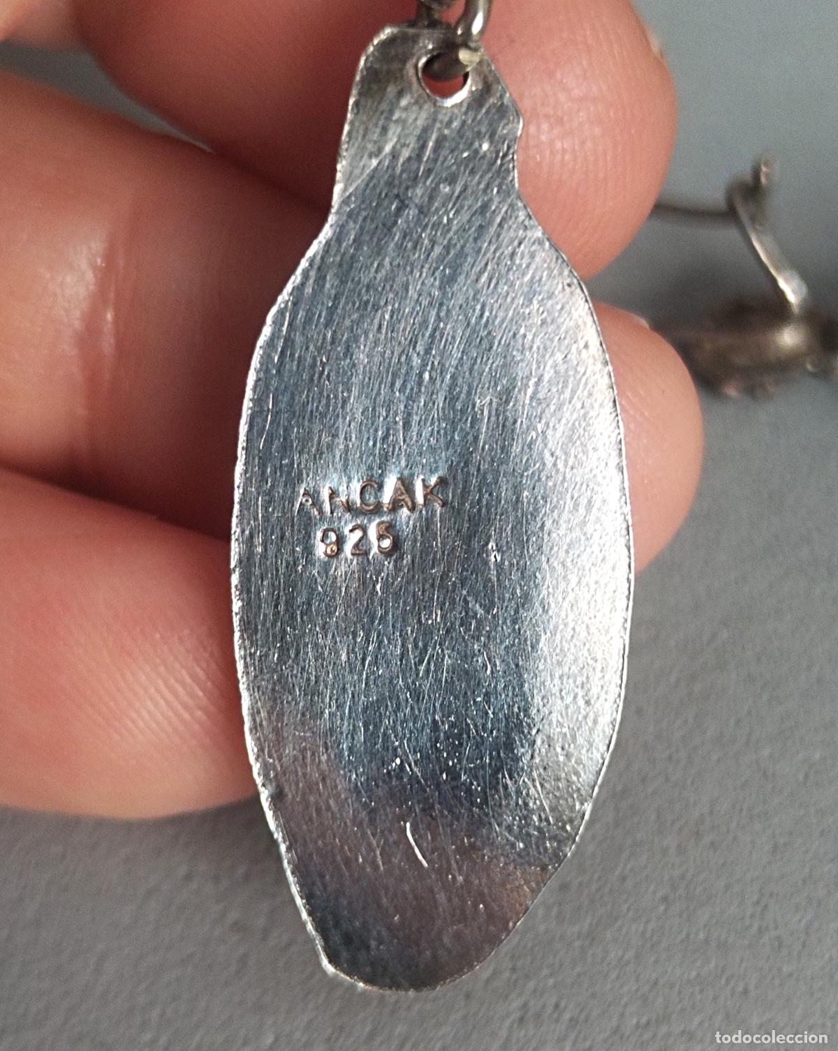 Joyeria: Pendientes largos de plata de ley contrastada, con piedra azul. - Foto 7