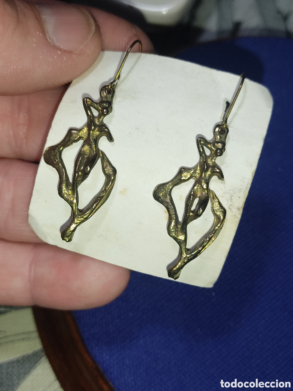 Joyeria: Pendientes Art Deco afrodita de bronce o lat&oacute;n. - Foto 2