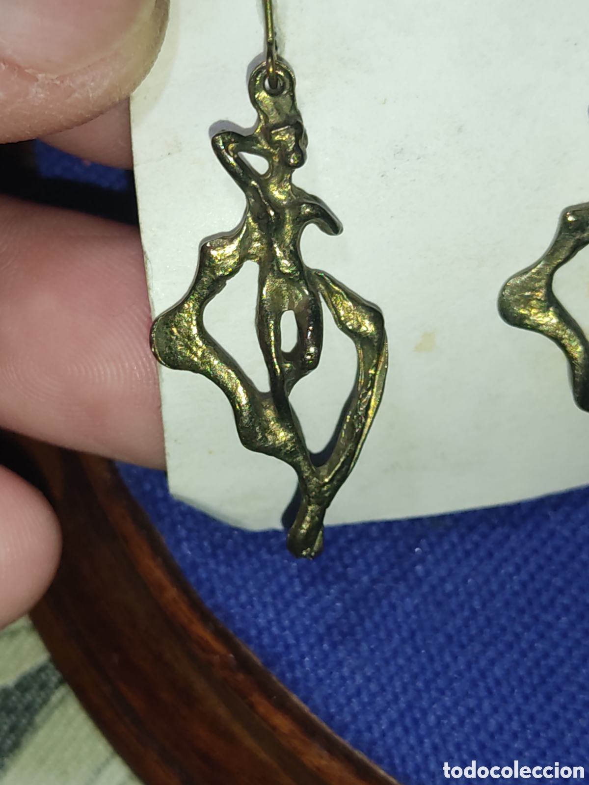 Joyeria: Pendientes Art Deco afrodita de bronce o lat&oacute;n. - Foto 3