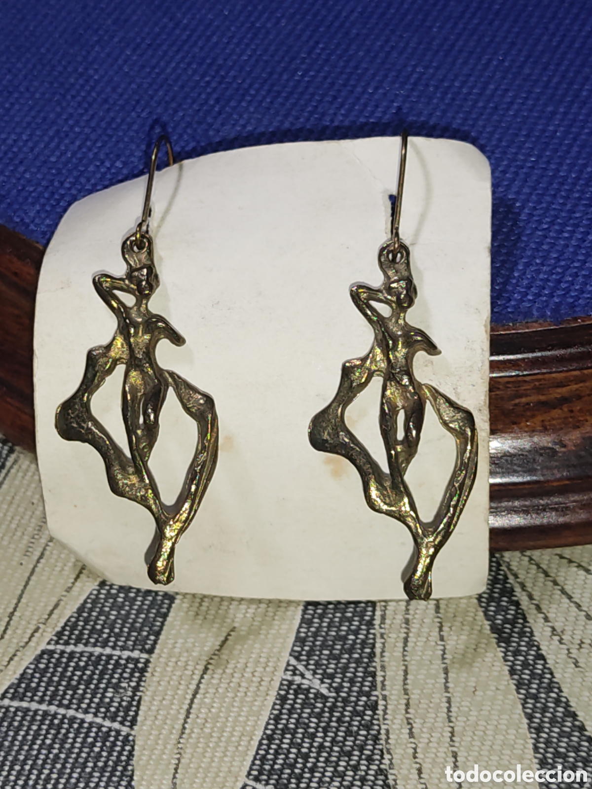 Joyeria: Pendientes Art Deco afrodita de bronce o lat&oacute;n. - Foto 4