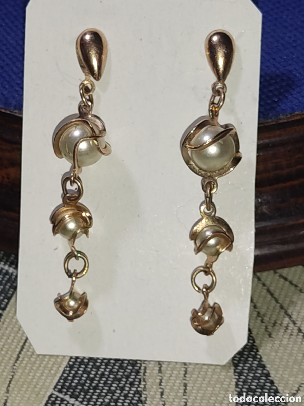 Joyeria: Antiguos Pendientes largos de perlas - Foto 2