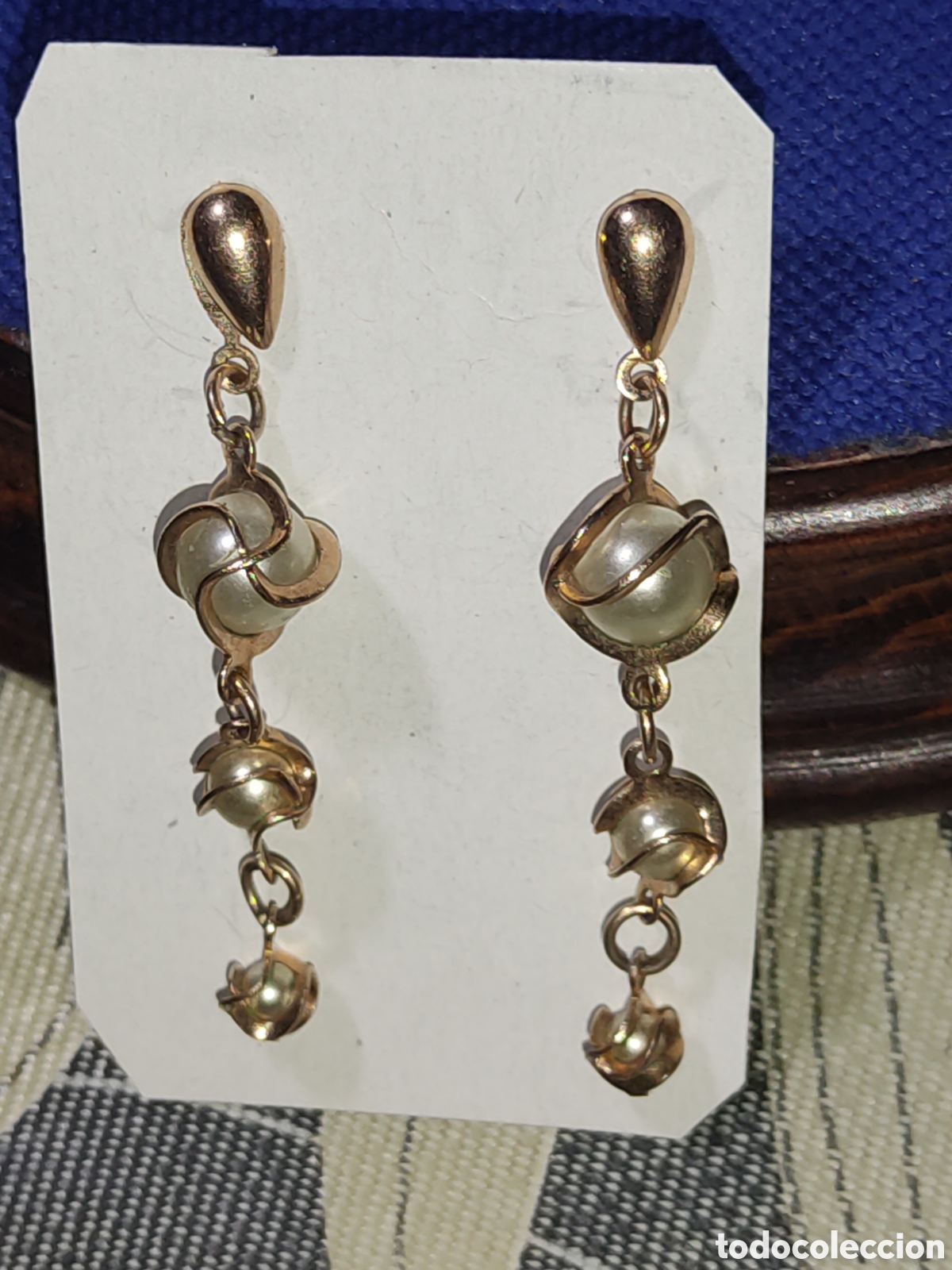 Joyeria: Antiguos Pendientes largos de perlas - Foto 3