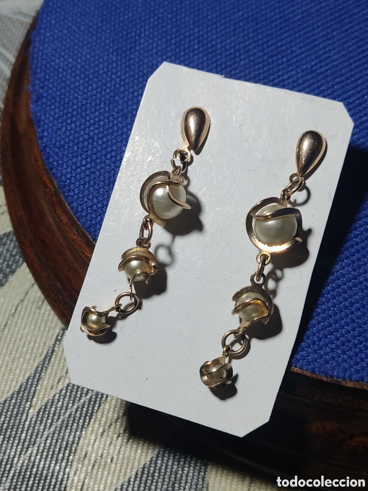 Joyeria: Antiguos Pendientes largos de perlas - Foto 4