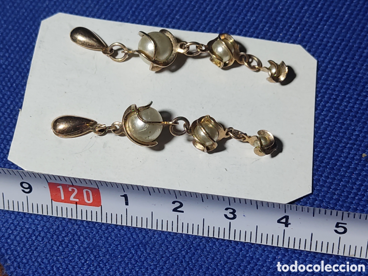 Joyeria: Antiguos Pendientes largos de perlas - Foto 5