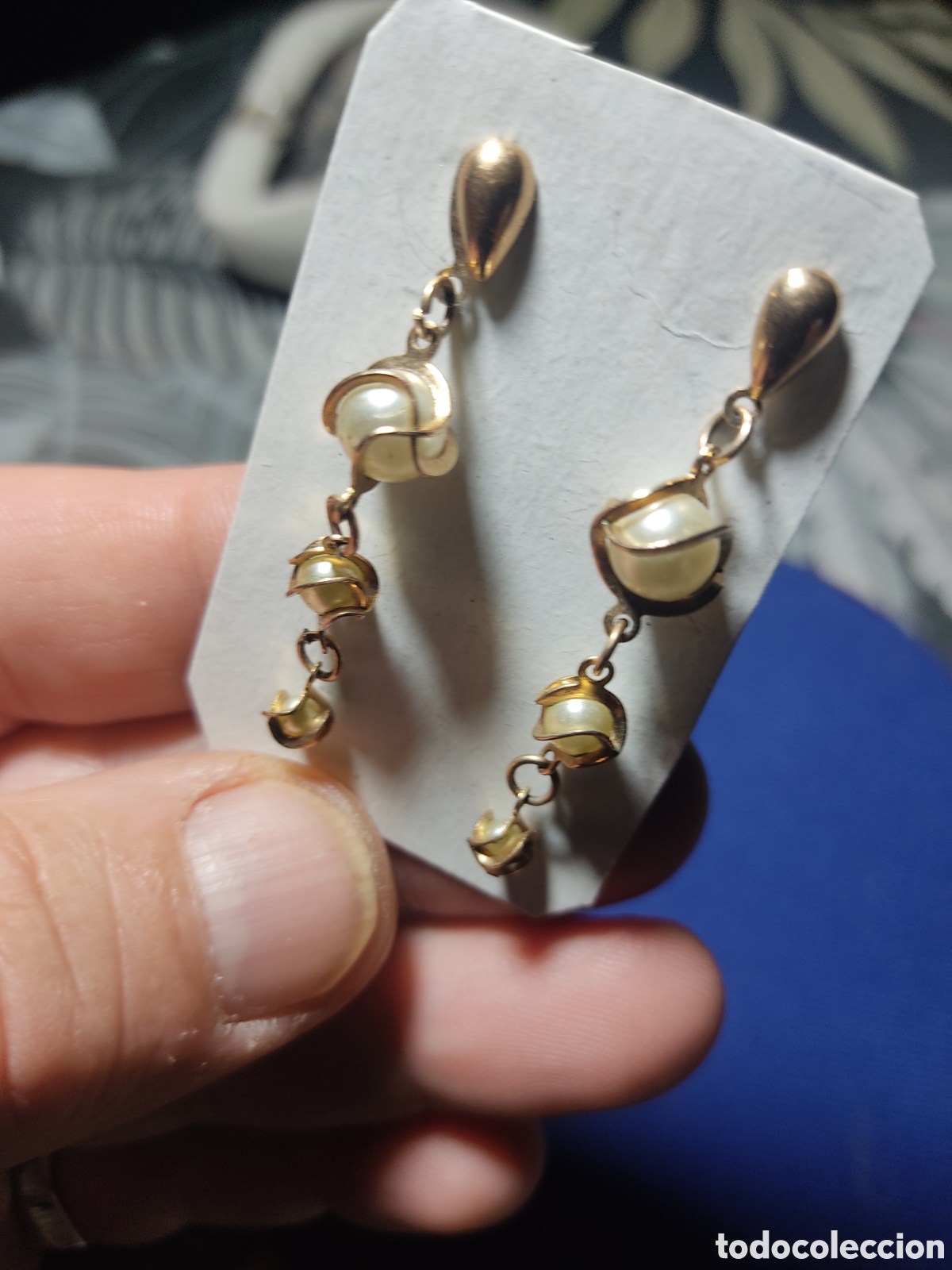 Joyeria: Antiguos Pendientes largos de perlas - Foto 8