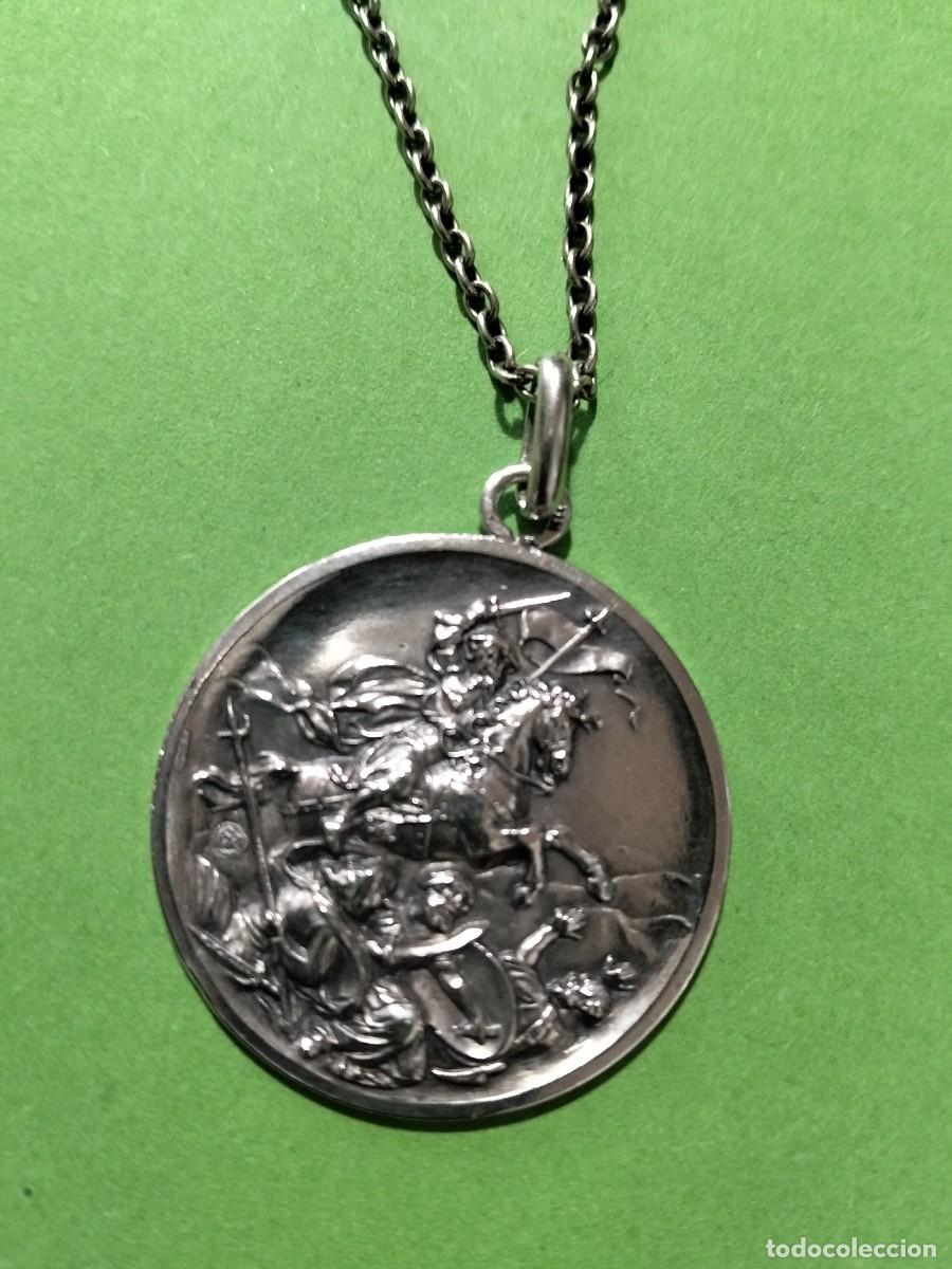 Joyeria: ANTIGUA MEDALLA DE PLATA SANTIAGO APOSTOL EN CABALLO