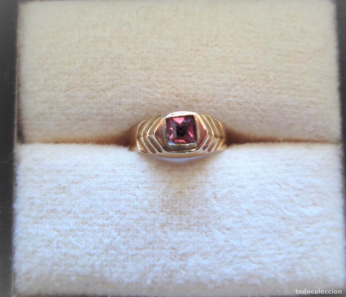 Jewelry: ANILLO DE ORO INFANTIL DE 18 KLTS. CON RUB&Iacute; - SIN ESTRENAR