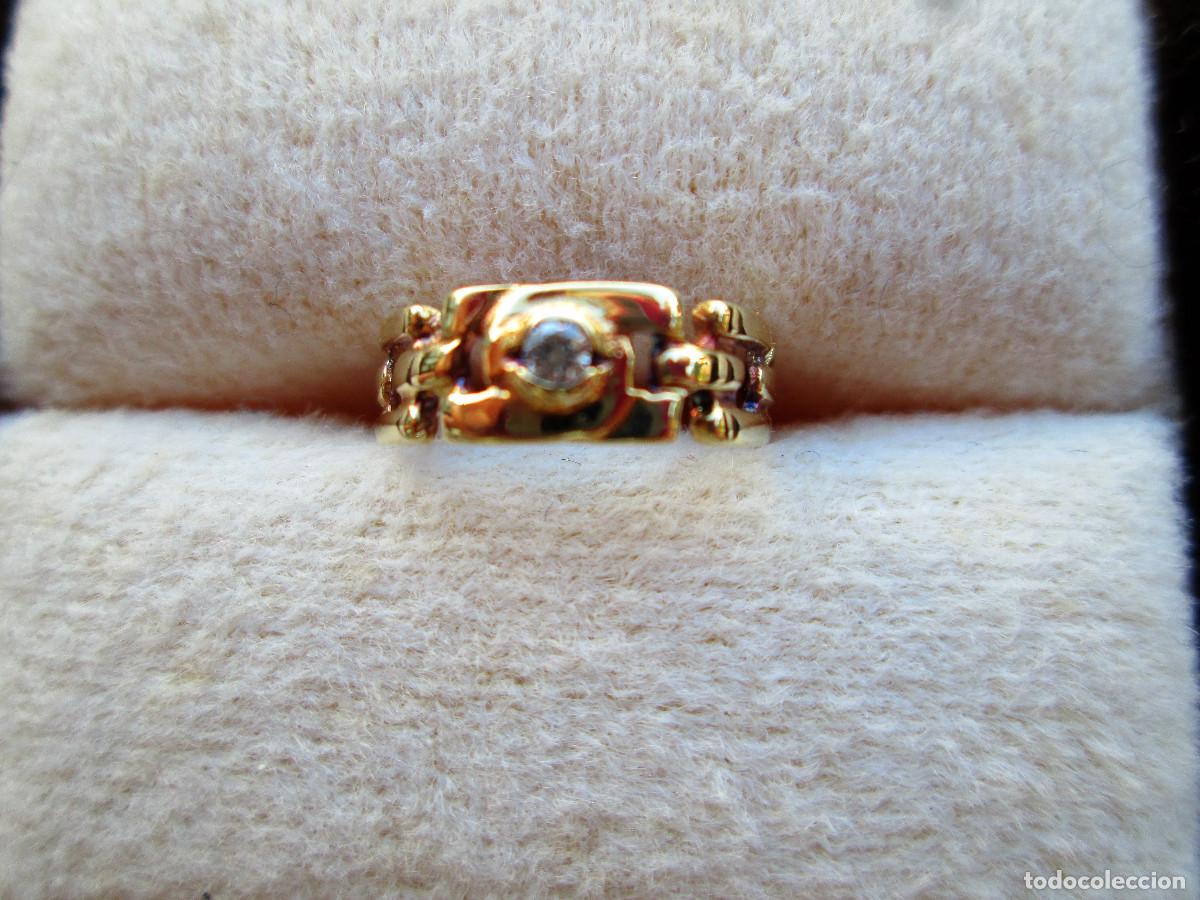 Jewelry: ANILLO DE ORO DE 18 KLTS. INFANTIL O PARA COLGAR DE CADENA - CON CIRCONITAS - SIN ESTRENAR