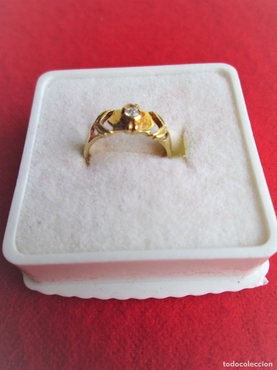 Schmuck: ANILLO DE ORO DE 18 KLTS. INFANTIL O PARA COLGAR DE CADENA - CON CIRCONITA - SIN ESTRENAR -