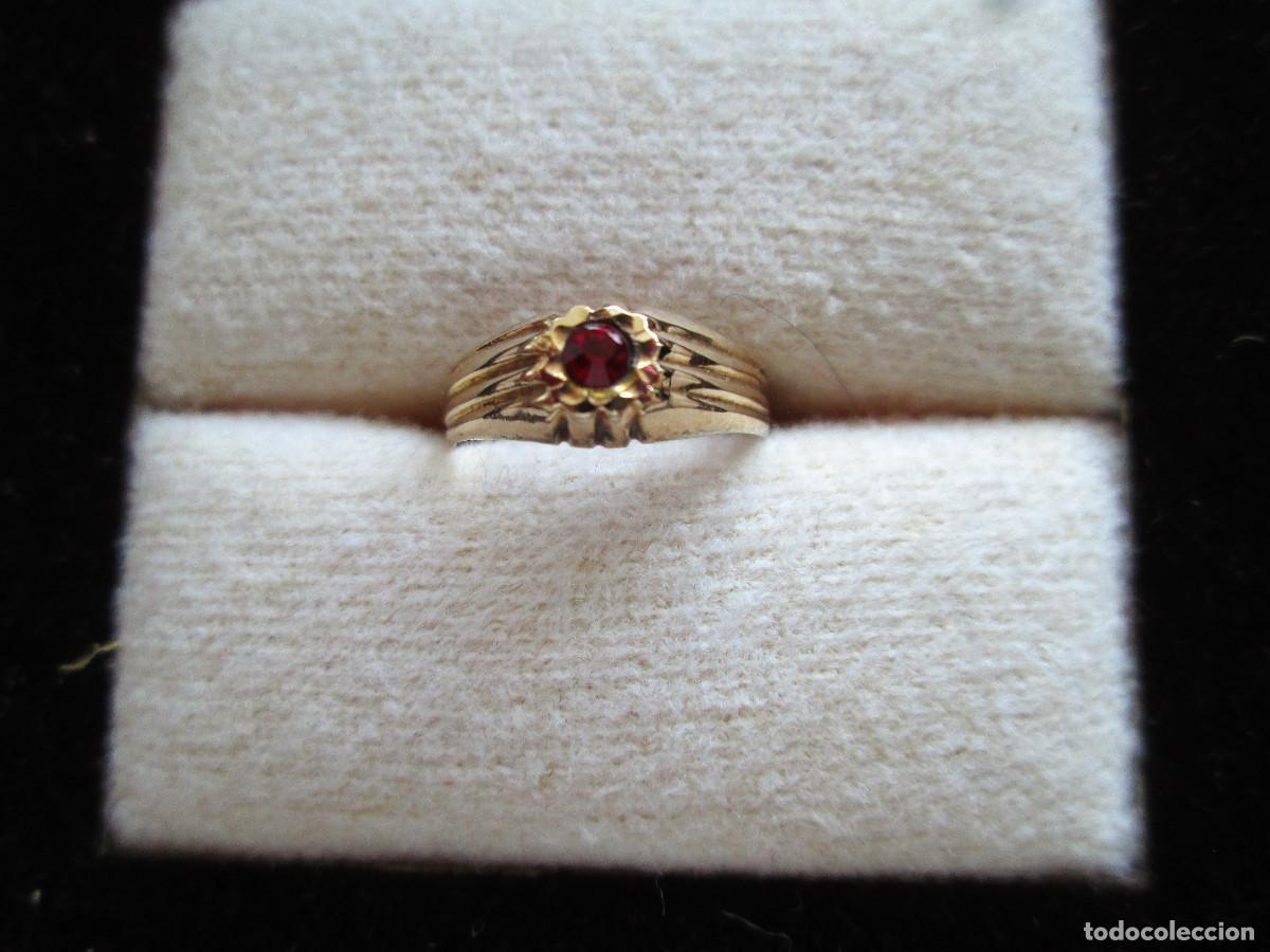 Jewelry: ANILLO DE ORO INFANTIL DE 18 KLTS. CON RUB&Iacute; - SIN ESTRENAR
