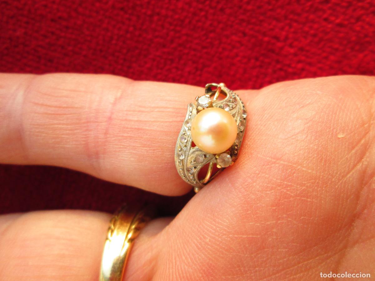 Schmuck: ANILLO DE ORO DE 18 KLTS. BICOLOR CON PERLA Y CIRCONITAS - SIN ESTRENAR -