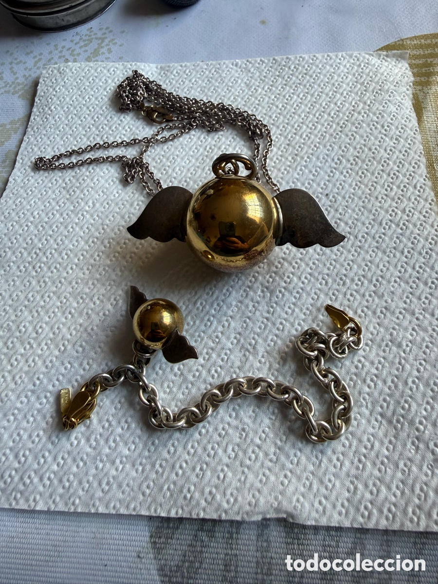 Joyeria: Conjunto de colgante y pulsera de tous, original, plata