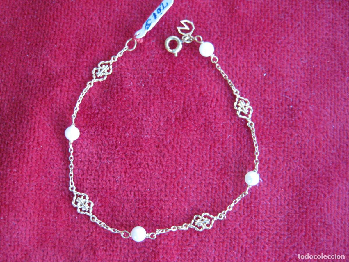 Joalharia: PULSERA DE ORO 18 KLTS CON PERLAS - SIN ESTRENAR