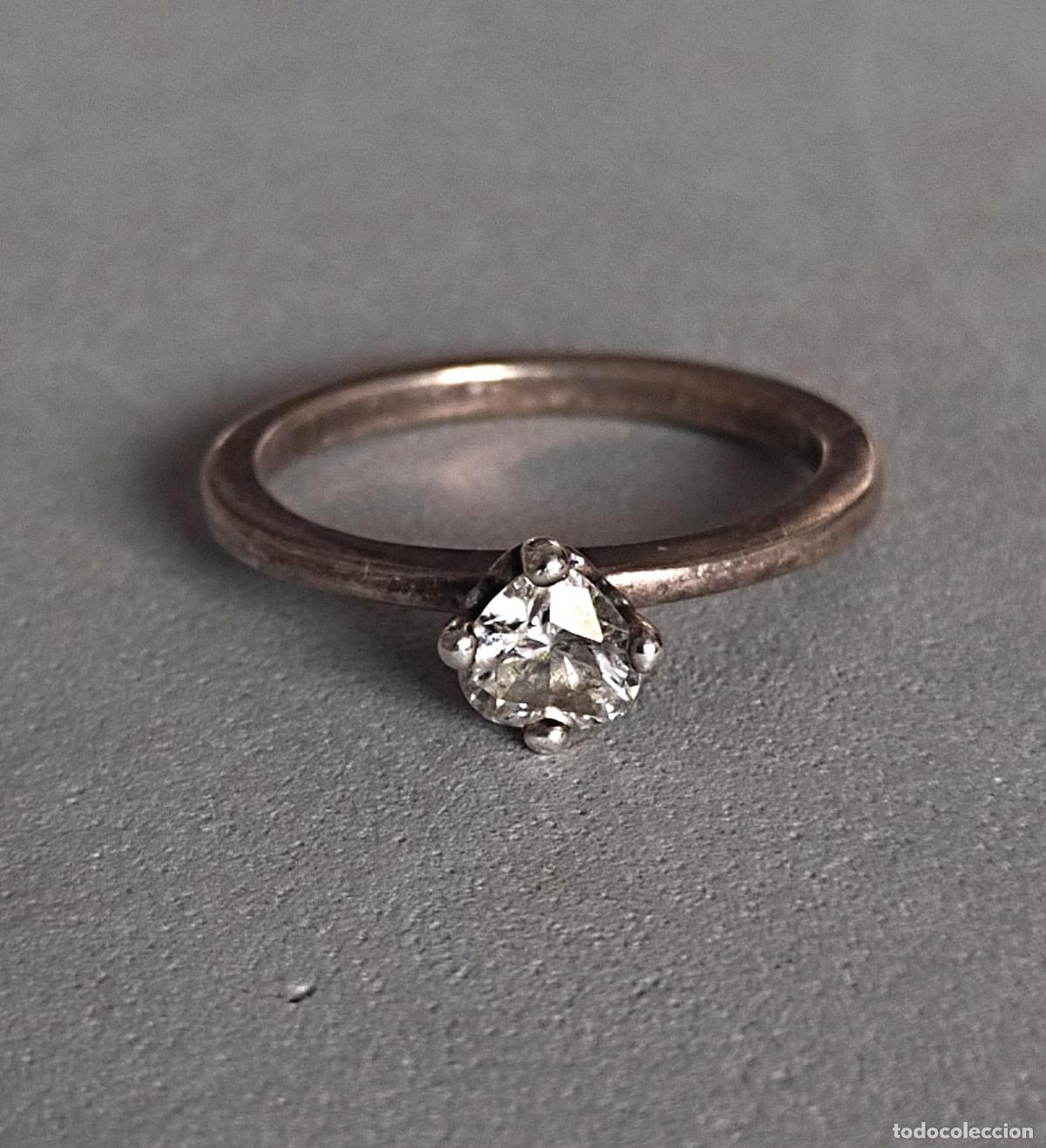 Joyeria: Anillo plata de ley contrastada, con circonita, solitario.