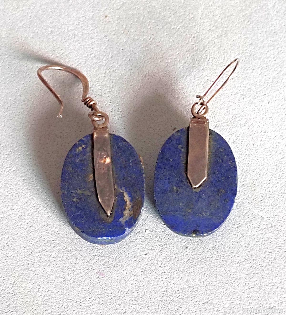 Joyeria: Pendientes de plata de ley con lapisl&aacute;zuli. - Foto 4