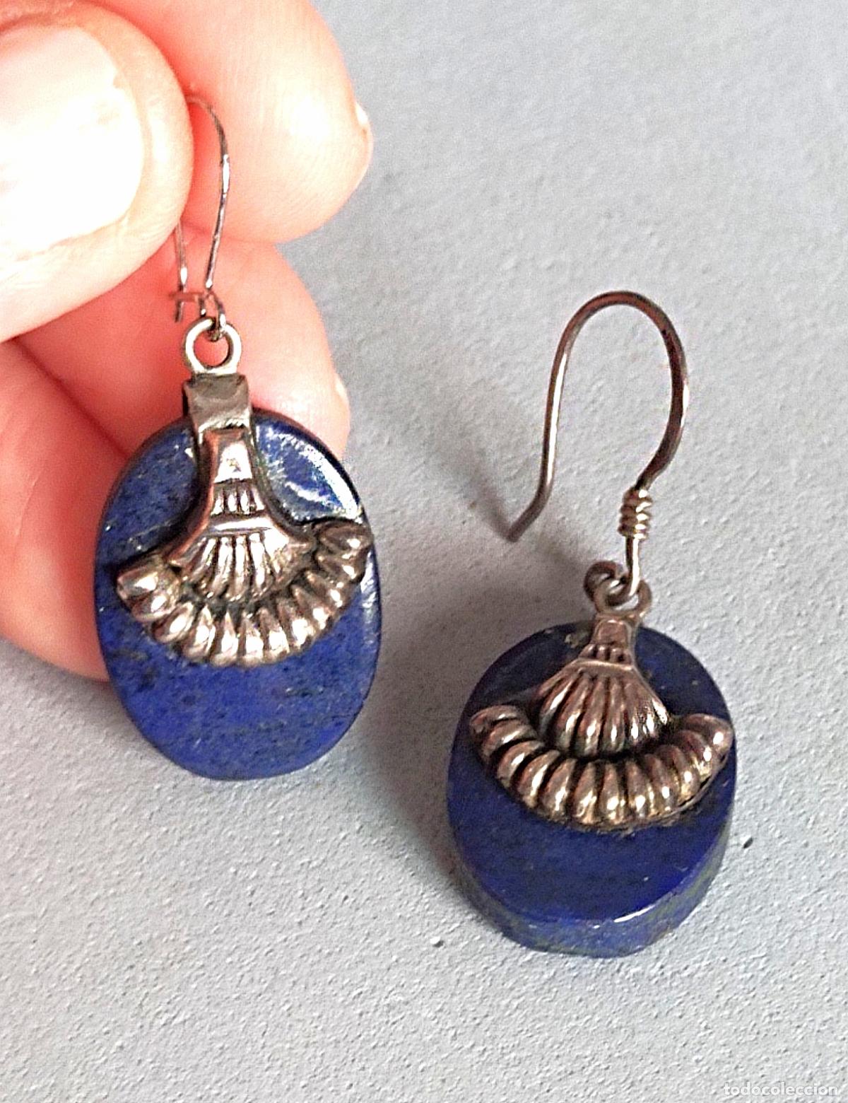 Joyeria: Pendientes de plata de ley con lapisl&aacute;zuli. - Foto 5