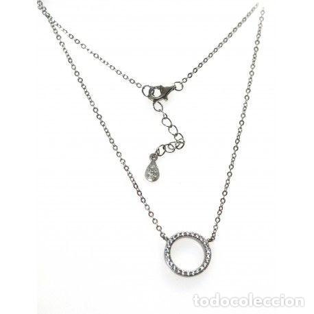 Joyeria: Gargantilla con c&iacute;rculo de circonitas, Plata Ley 925 - Foto 1