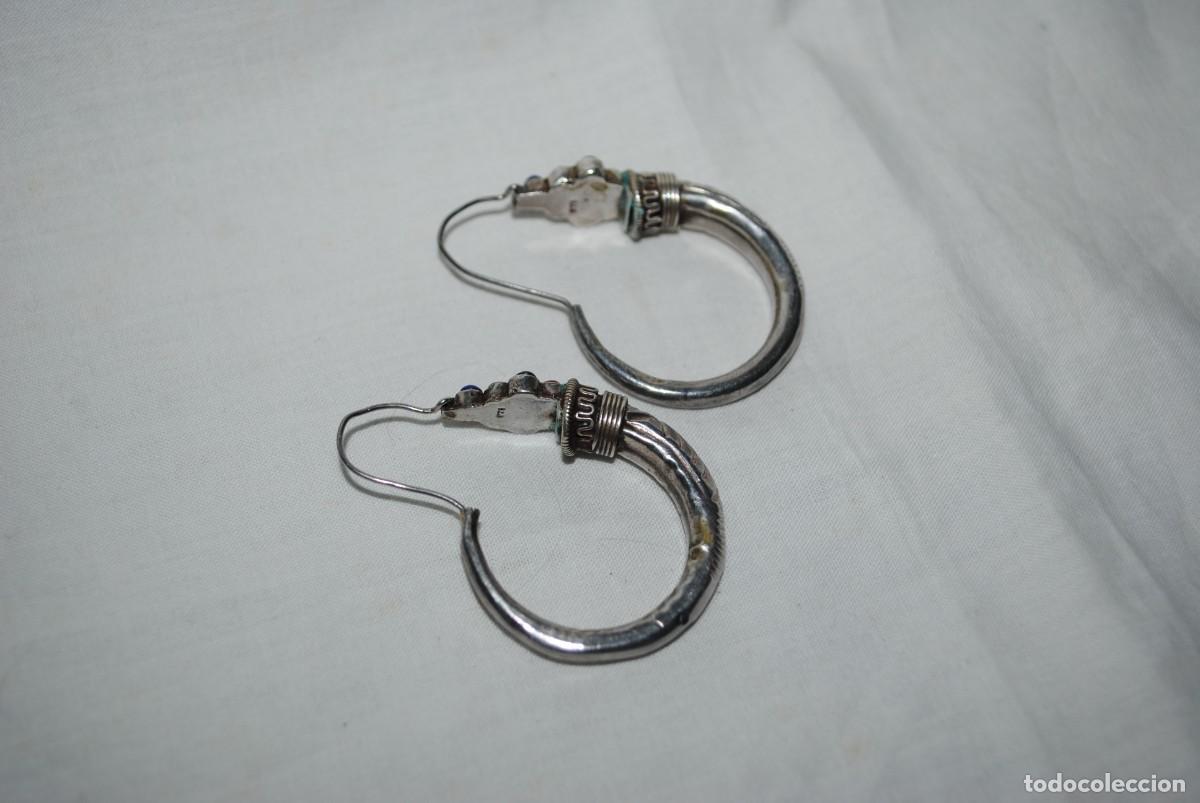 Joyeria: PENDIENTES DE PLATA EN FORMA DE ARGOLLAS CON PERLAS . - Foto 4