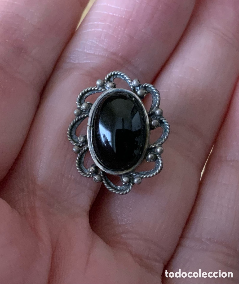 Joyeria: ANTIGUOS PENDIENTES DE PLATA Y AZABACHE CIERRE OMEGA - Foto 3