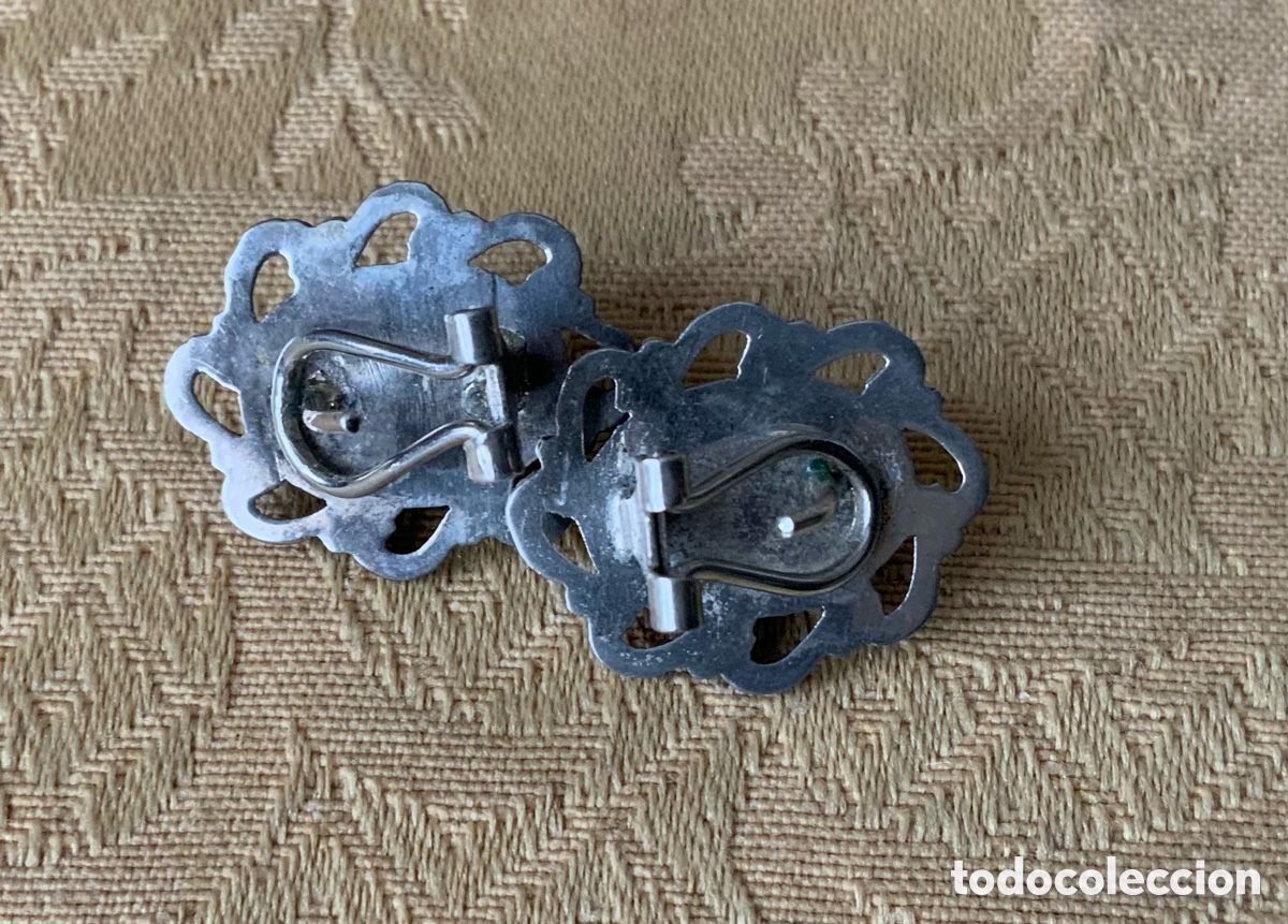 Joyeria: ANTIGUOS PENDIENTES DE PLATA Y AZABACHE CIERRE OMEGA - Foto 6