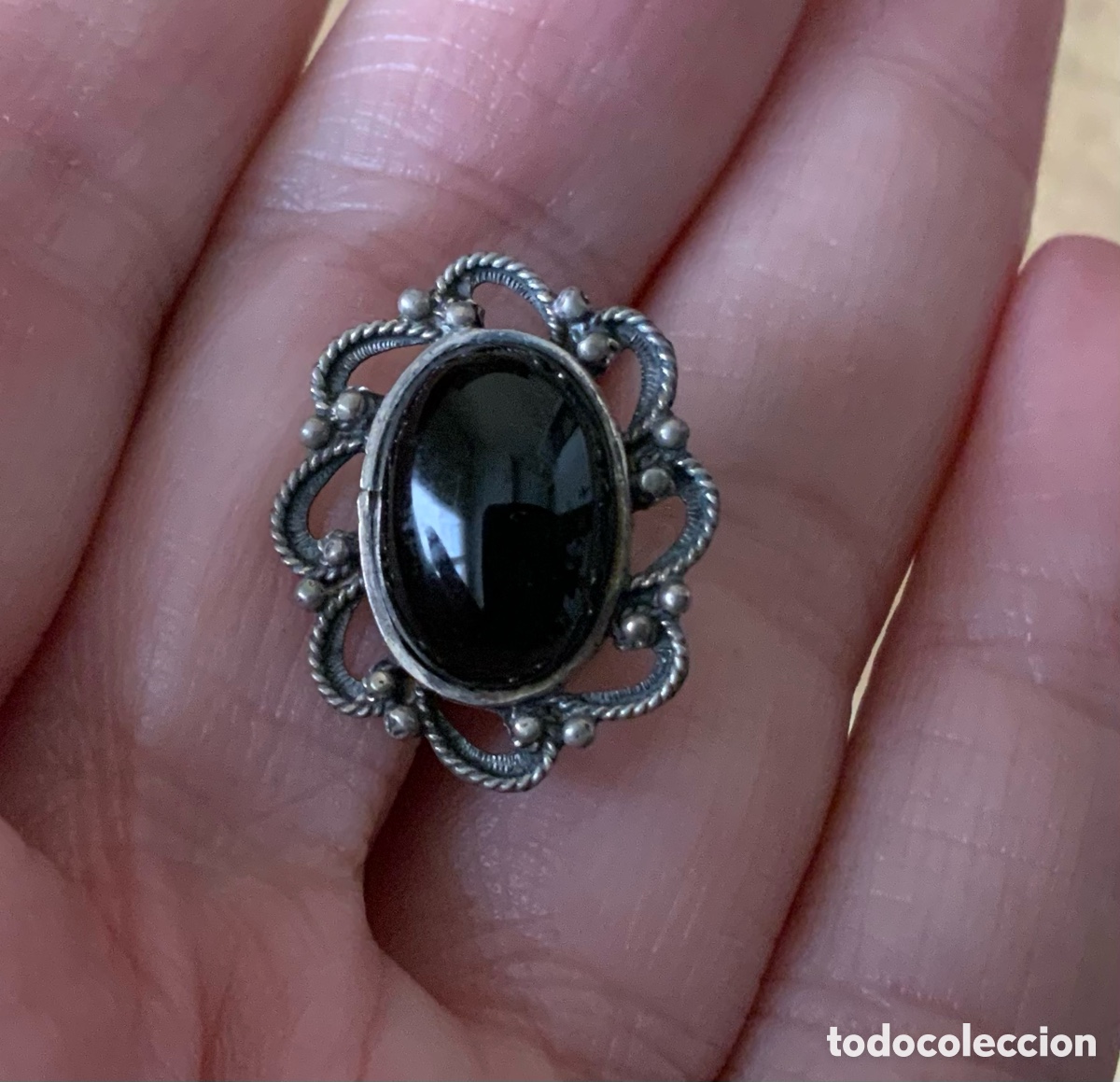 Joyeria: ANTIGUOS PENDIENTES DE PLATA Y AZABACHE CIERRE OMEGA - Foto 8