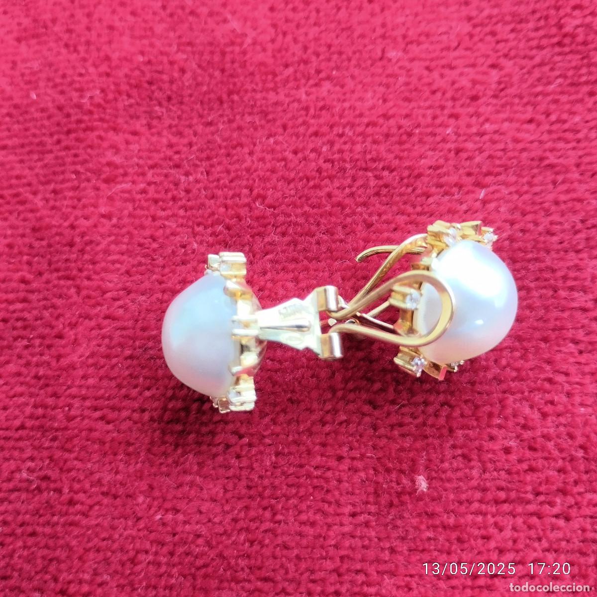 Joyeria: PENDIENTES DE ORO 18 K. CON PERLAS Y CIRCONITAS - SIN ESTRENAR - - Foto 7