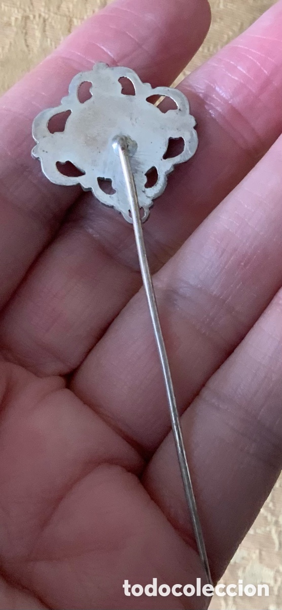 Joyeria: ANTIGUO BROCHE ALFILER PLATA Y AZABACHE - Foto 9