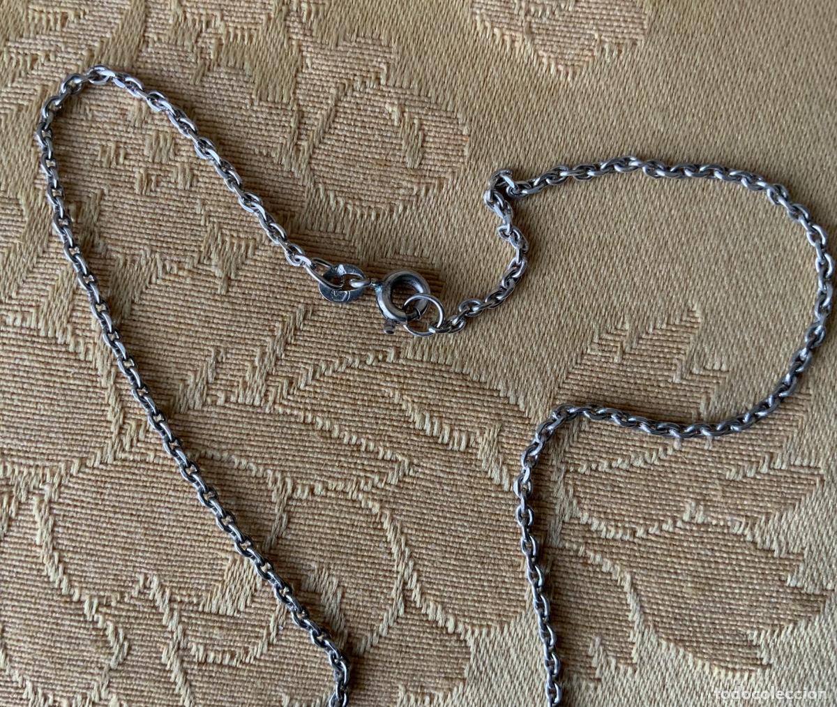 Joyeria: ANTIGUO COLGANTE CON CADENA, PLATA Y AZABACHE - Foto 7